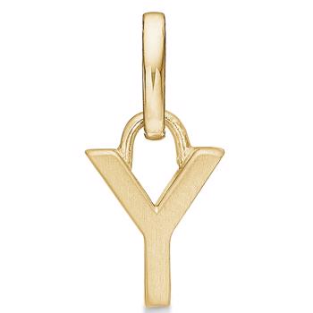 Letter pendant 8 mm, A-Z in 8 carat gold with matt and polished side