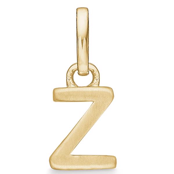 Letter pendant 8 mm, A-Z in 8 carat gold with matt and polished side