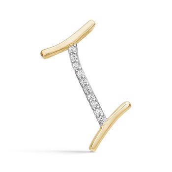 Letter pendant 15 mm, A-Z in 8 carat gold with zirconia