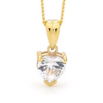 9 kt pendant with heart shaped zirconia