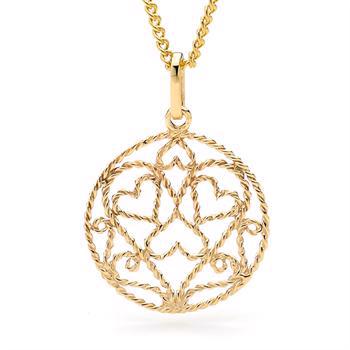 Round heart filigree by in gold