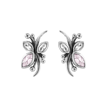 Örhänge med rosenkvarts