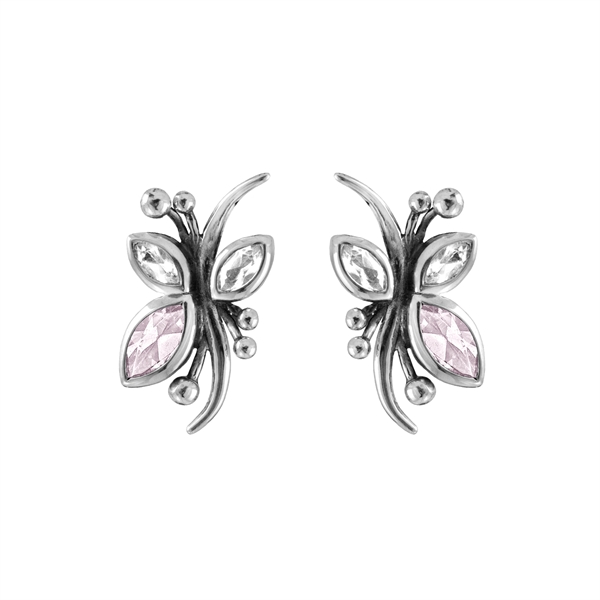 Örhänge med rosenkvarts