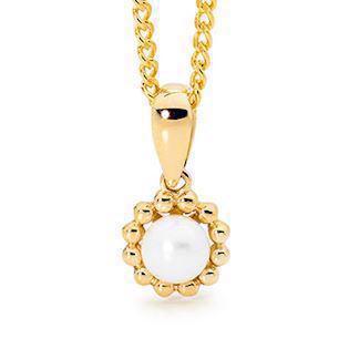 Bee Jewelry Flower 9 ct gold Pendant shiny, model 65661-P