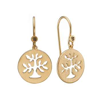 Christina Collect Gold-plated sterling silver Plant a Tree Beautiful earrings, also available in silver, model 670-G33