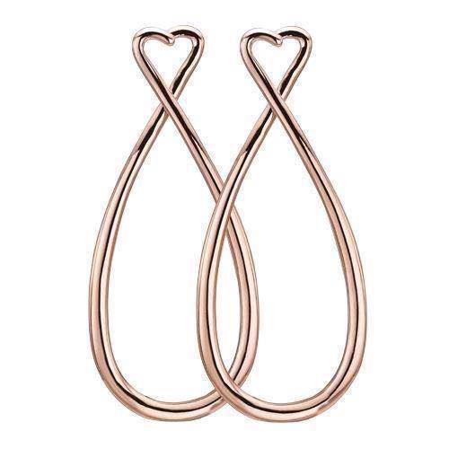 Christina Collect 925 Sterling Silver Heart elegant rose gold plated earrings, for charms, model 670-R50Heart