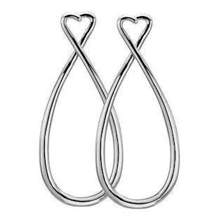 Christina Collect 925 Sterling Silver Heart elegant silver earrings with charms, model 670-S50Heart