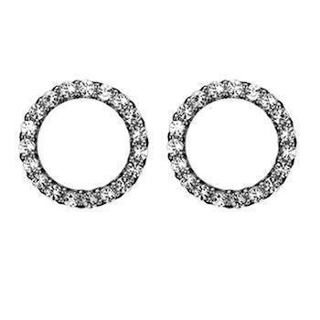 Christina Jewelry Collect 925 Sterling Silver Topaz Sparkling Circle Dark Silver Open Circle Earring with 38 Topaz, Model 671-B43