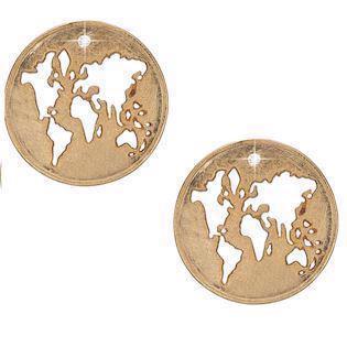Christina Jewelry Collect gold-plated 925 sterling silver Mother Earth Beautiful stud earrings with "World" and climate friendly diamond, model 671-G72K