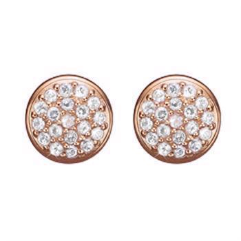 Christina Jewelry Collect 925 sterling silver Sparkling World Pink gold plated circle earrings with 38 genuine topazes, model 671-R42