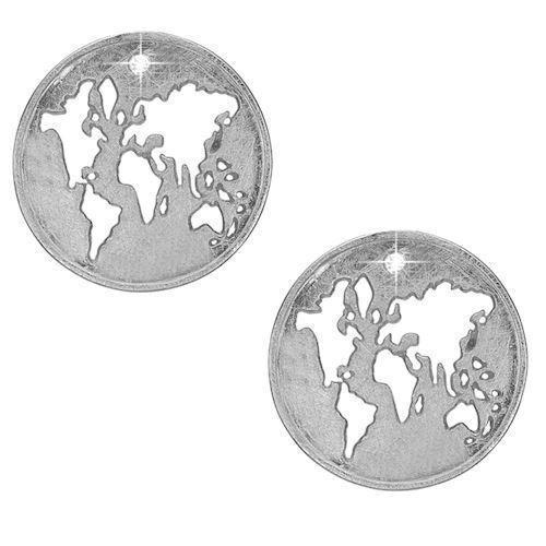 Christina Jewelry Collect 925 sterling silver Mother Earth Beautiful stud earrings with "World" and climate friendly diamond, model 671-S72K