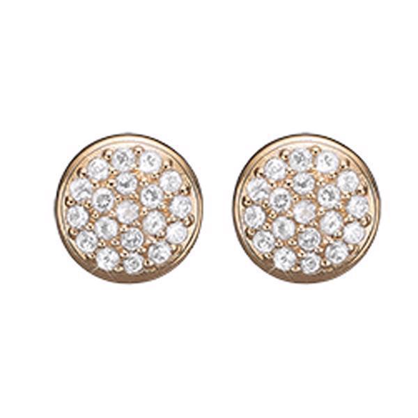 Christina Jewelry Collect 925 Sterling Silver Sparkling World Gold-plated circle earrings with 38 genuine topazes, model 671-G42