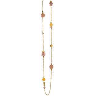 Rabinovich Symphony gold plated silver necklace with golden natural stones, chain lengths 45 & 60 cm