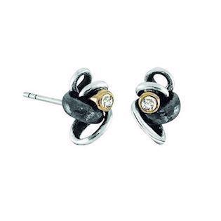 Rabinovich Witch Hazel 925 sterling silver, 14 ct. Gold Earrings shiny, model 70817550