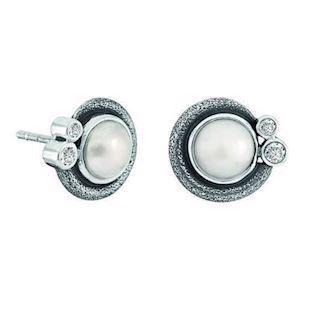 Rabinovich Devine White 925 sterling silver Earrings rustic/glossy, model 71416501
