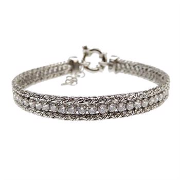 San - Link of joy Round Knitted Foxtail 925 Sterling Silver Bracelet blank, model 76805-A