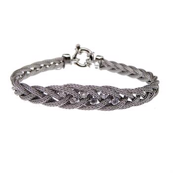 San - Link of joy Round Knitted Foxtail 925 Sterling Silver Bracelet blank, model 77805-A