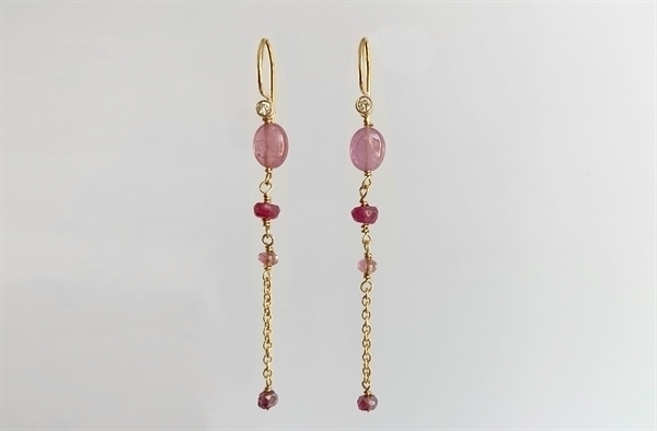 Guld örhängen, safir - Horizon