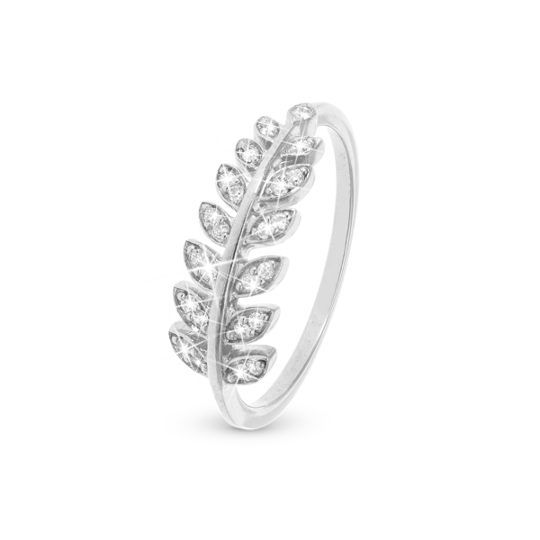 Køb model 1.18.A-57, Ring med zirkonia blade i 925 sterling sølv  her hos Houmann.dk