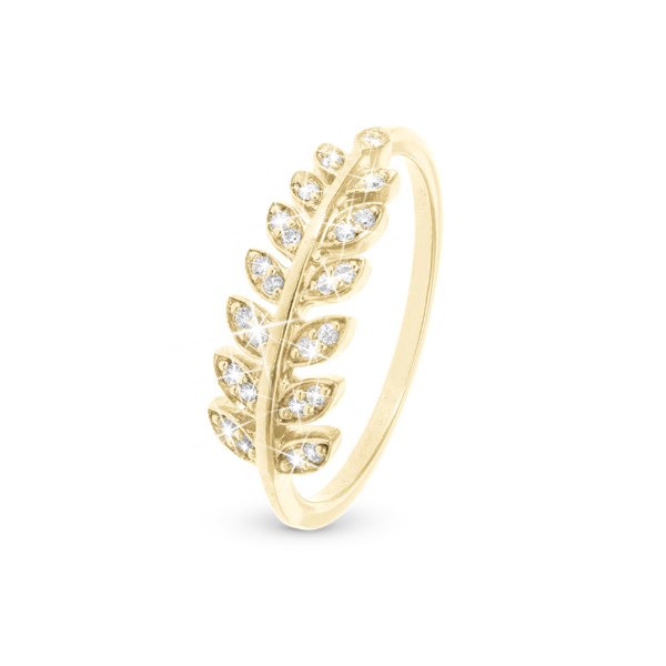 Køb model 1.18.B, Ring med zirkonia blade i 925 forgyldt sølv  her hos Houmann.dk