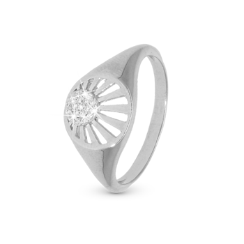 Køb model 4.13A-57, Signet ring med solnedgang af zirkonia i 925 sterling sølv  her hos Houmann.dk