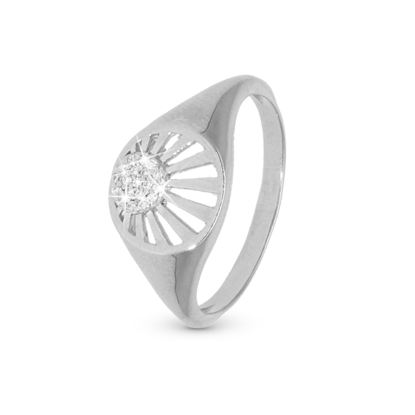 Køb model 4.13A-49, Signet ring med solnedgang af zirkonia i 925 sterling sølv  her hos Houmann.dk