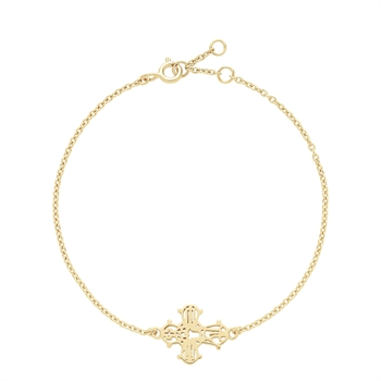 Armbånd dagmarkors åbnet 14x12 mm forgyldt sølv