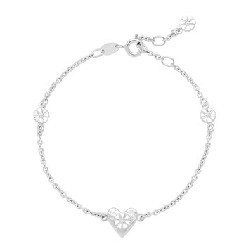 Marguerit Armbånd hjerte 4x5mm sterling sølv
