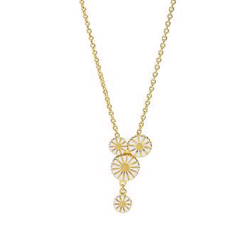 Lund Marguerite necklace with four flowers, 7.5mm, 9.0 mm and 11.0 mm