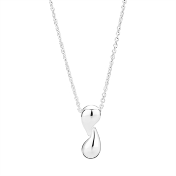 Collier dobbelt dråbe sterling sølv