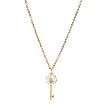 Lund Copenhagen marguerite necklace with 24 carat gold plated surface, model 9025021-M