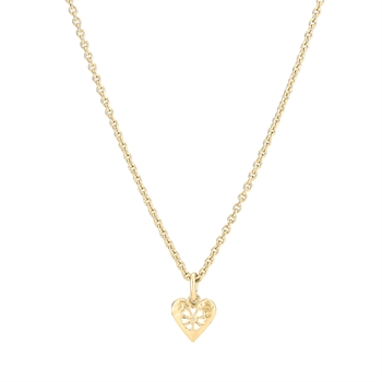 Marguerit Halsband hjärta 1x5mm förgyllt 925 silver, 45-48cm