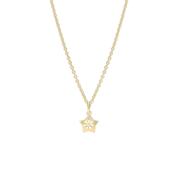 Marguerit Collier stjerne 5mm forgyldt sterling sølv