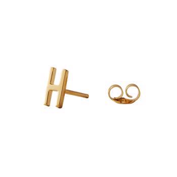 Arne Jacobsen letter earring (A-Z) in gold plated, 7,5 mm - Sold per piece.