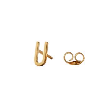 Arne Jacobsen letter earring (A-Z) in gold plated, 7,5 mm - Sold per piece.