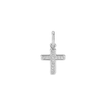 Kors med zirkonia sterling sølv