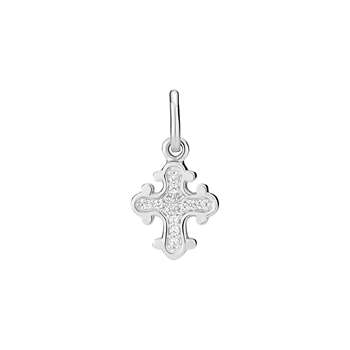 Vedhæng dagmarkors 10x9 mm med zirkoniasterling sølv