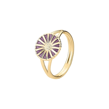 Marguerit ring lilla 11mm forgyldt sterling sølv
