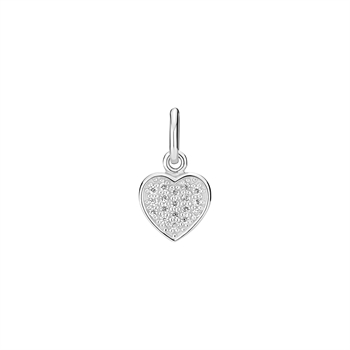 Vedhæng hjerte 8x8 mm med zirkonia sterling sølv