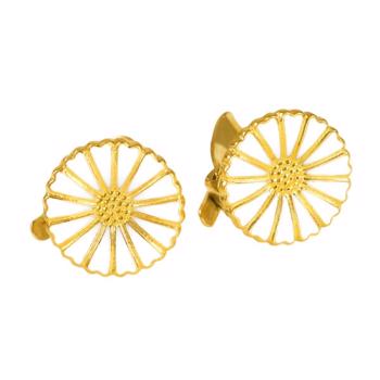18 mm Marguerite ear clips in white w/gold plated from Lund of Copenhagen