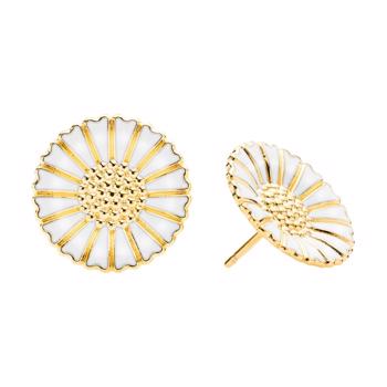 18 mm 925 silver Marguerite earring in white with gold plating from Lund Copenhagen