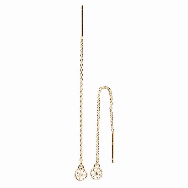 Lund Copenhagen micro Marguerite silver earring, 5 mm white w/gold plated, 909050-M