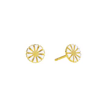 7,5 mm white w/gold plated 925 silver Marguerite earring from Lund Copenhagen, Model 909075-4-M