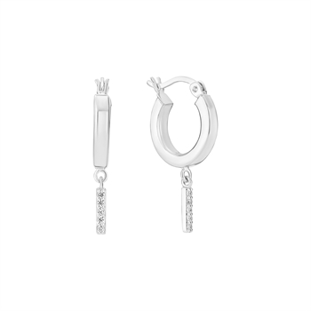 Creol 15 mm med zirkonia sterling sølv