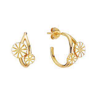 Lund Copenhagen Marguerite 5 mm and 7.5 mm, 925 sterling silver Earrings 24 carat gold plated, model 9095008-4-M