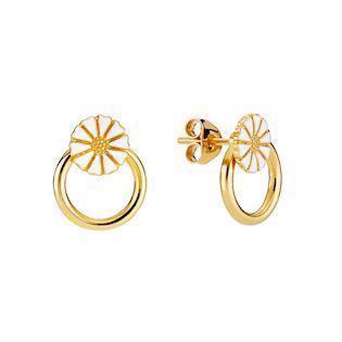 Lund Copenhagen 24 carat gold plated earrings with 7,5 mm daisy, model 9095009-4-M