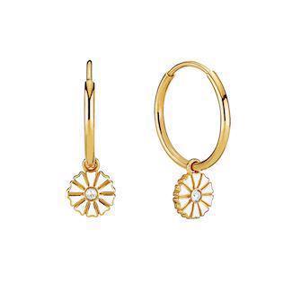 Lund Copenhagen, 7.5 mm Marguerite 925 sterling silver Earrings 24 carat gold plated, model 9095015-30-M