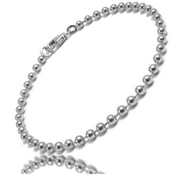 Ball chain necklace in sterling silver of 1,2 and 1,5 mm and lengths from 38 - 100 cm