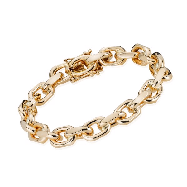 Anchor Facet 14 ct gold bracelet