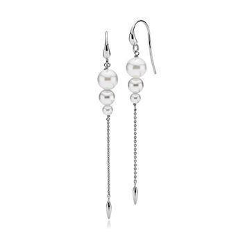 Izabel Camille Miss Pearl silver earrings shiny, model a1637swswhite